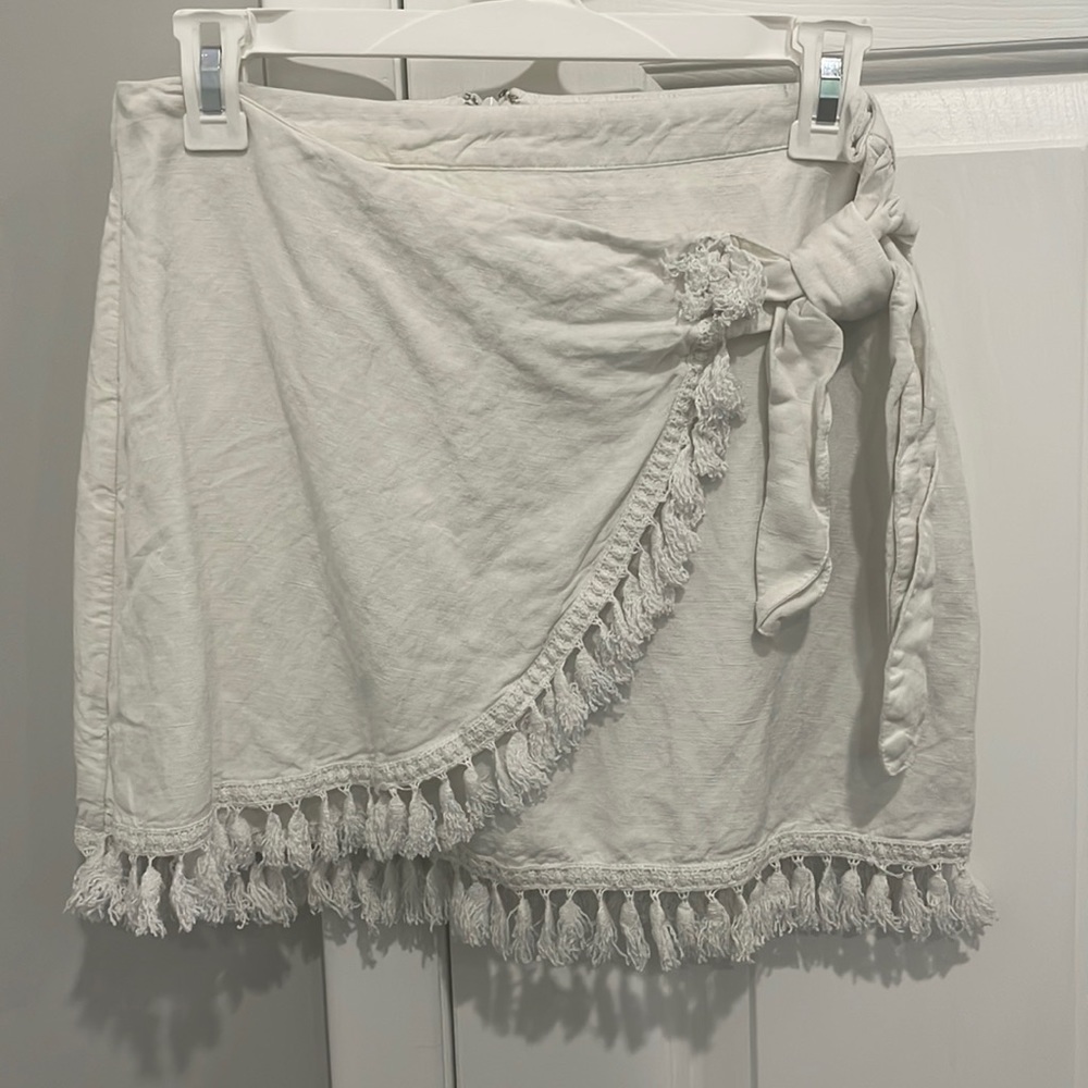 White Fringe Skirt